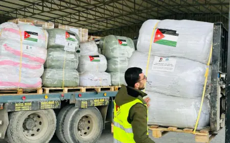 قافلة مساعدات أردنية جديدة تصل الى غزة