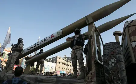 اطلاق خمسة  صواريخ من غزة تجاه المستوطنات