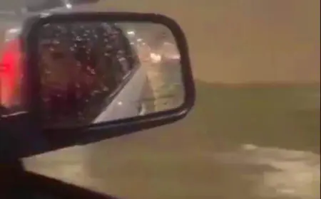 بالفيديو.. مياه الأمطار تغمر شوارع دبي