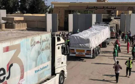 القوات المصرية :  اقامة منطقة لوجيستية لاستقبال مساعدات لقطاع غزة