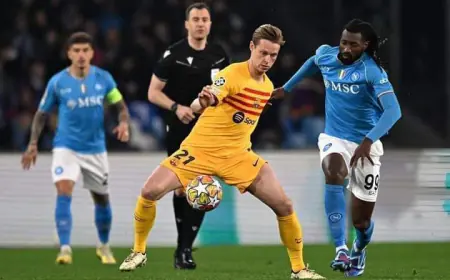 التعادل الإيجابي يحسم مواجهة برشلونة مع نابولي