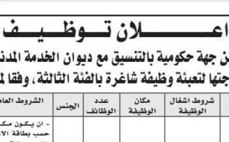 جهة حكومية تطلب موظفين