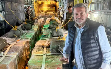 حزب النهج الجديد يُشارك في إنزال المساعدات الجوية لأهل غزة