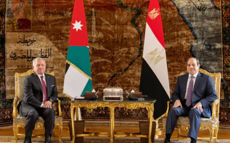 الملك والرئيس المصري يؤكدان أهمية التوصل للتهدئة في غزة