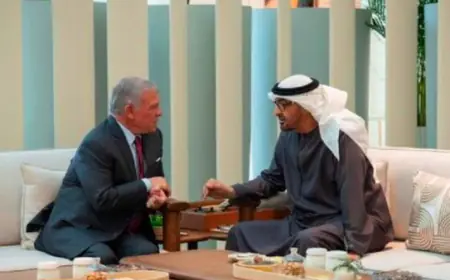 الملك عبد الله  ورئيس دولة الإمارات: التأكيد على ضرورة التوصل لوقف إطلاق النار في قطاع غزة