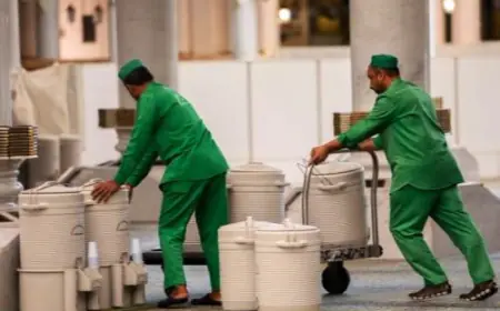 في مدة لا تزيد عن 120 دقيقة.. تعبئة 400 ألف لتر ماء زمزم يوميا  لقاصدي المسجد النبوي