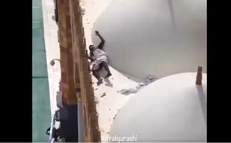 فيديو.. معتمر يحاول الإنتحار في الحرم المكي