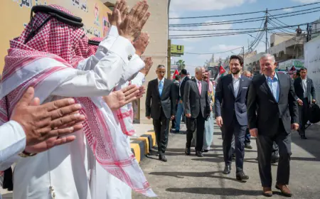 بالفيديو.. استقبال شعبي حاشد للملك في محافظة المفرق