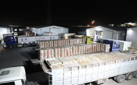 مكونة من 115 شاحنة.. الأردن يسير قافلة مساعدات غذائية جديدة لقطاع غزة