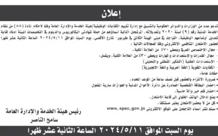 التالية أسماؤهم  مراجعة هيئة الخدمة والإدارة العامة  في طبربور (التفاصيل)