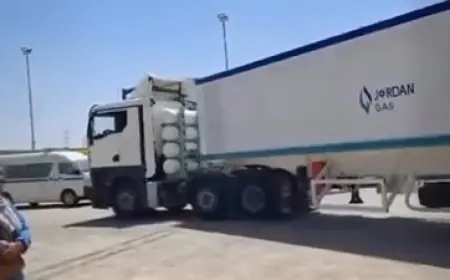 بالفيديو.. انطلاق أول صهريج يعمل بالغاز الطبيعي في الأردن  بدلا من الديزل