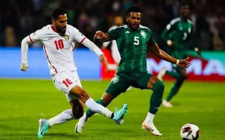 النشامى يتقدم على الأخضر السعودي بهدفين لهدف - تحديث مستمر