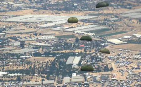 الأردن ينفذ إنزالين جويين لمساعدات على جنوب غزة بمشاركة دولية