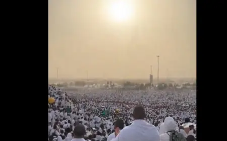 بالفيديو.. منظر مُهيب لحجاج بيت الله الحرام من جبل عرفة