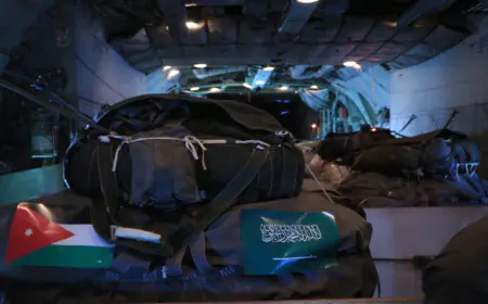 الأردن.. إنزالين جويين لمساعدات إنسانية وغذائية  جنوبي قطاع غزة