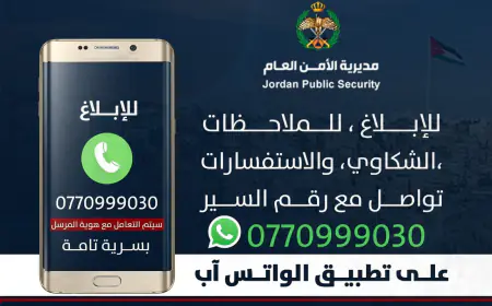 الأمن العام تدعو الأردنيين للإبلاغ عن أي مشاهدات أو  شكاوي