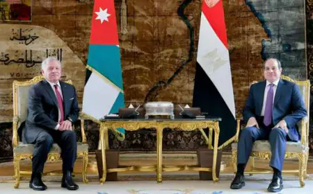 الملك والرئيس المصري يؤكدان على أهمية التوصل إلى وقف فوري لإطلاق النار في غزة