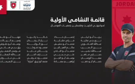 إعلان قائمة أولية لـ"النشامى" تأهبا لمواجهتي الكويت وفلسطين