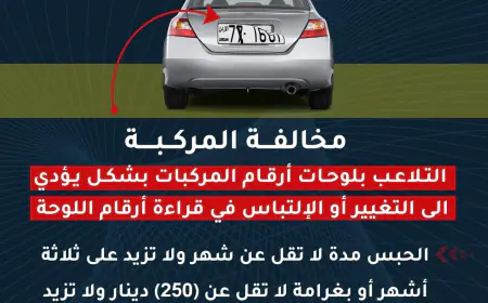 الأمن العام: إخفاء لوحة الأرقام مؤشر على نية القيام بفعل جرمي أو أمني
