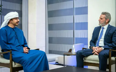 عبد الله بن زايد ومهند هادي يبحثان جهود الاستجابة للأوضاع الإنسانية في غزة