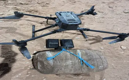 المنطقة العسكرية الجنوبية .. تحبط محاولة تهريب مواد مخدرة بواسطة طائرة مسيرة