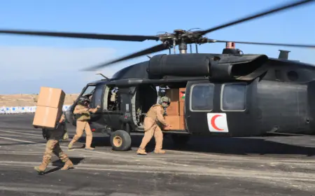 لأول مرة.. الأردن يسير سرباً من المروحيات المحملة بالمساعدات لغزة (صور)