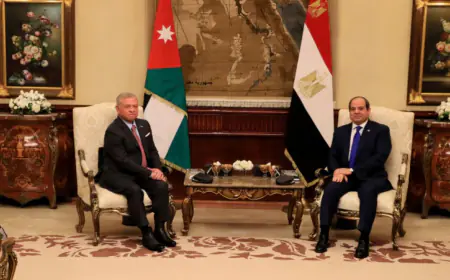 الملك والرئيس المصري يؤكدان ضرورة الوقف الفوري للحرب على غزة