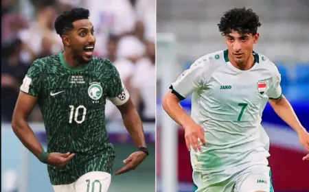 موعد والقنوات الناقلة لمباراة السعودية مع العراق في خليجي 26