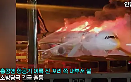 بالفيديو.. مشاهد من حريق طائرة  في بوسان الكورية الجنوبية