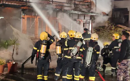 الدفاع المدني يخمد حريق مقهى في محافظة إربد