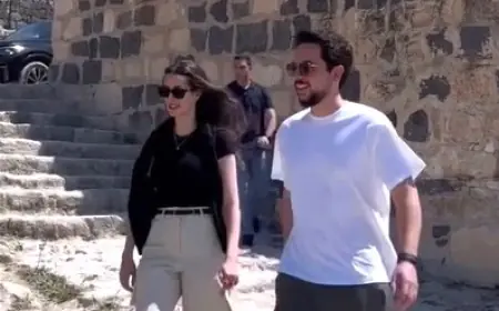 ولي العهد والأميرة رجوة يزوران  أم قيس (فيديو)