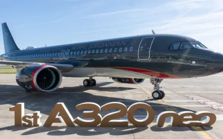 وصول رحلة طائرة إيرباص A320neo  للملكية الأردنية إلى العقبة