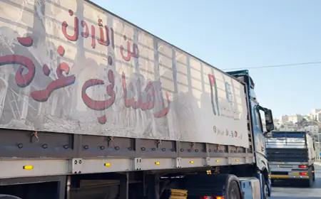 انطلاق قافلة مساعدات أردنية جديدة إلى غزة بالتعاون مع المطبخ العالمي وبرنامج الغذاء