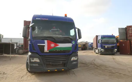 الجيش الأردني يسير قافلة مساعدات إغاثية لدعم المستشفى الميداني في جنوب غزة