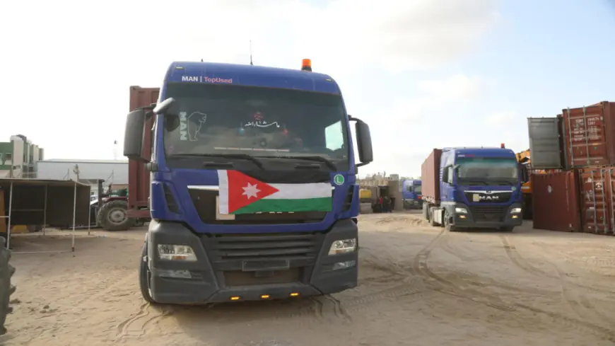 الجيش الأردني يسير قافلة مساعدات إغاثية لدعم المستشفى الميداني في جنوب غزة