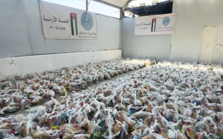 الحملة الأردنية توزع 1000 طرد مخصص للأطفال في شمال وجنوب غزة