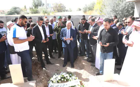 مندوبًا عن الملك وولي العهد.. العيسوي يشارك في تشييع جثمان الشاب فواز أبو تايه