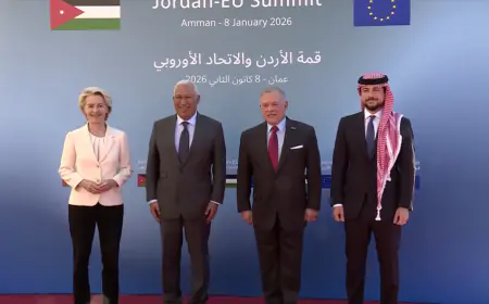 الملك يستقبل كوستا ولاين في قصر الحسينية لعقد القمة الأردنية الأوروبية