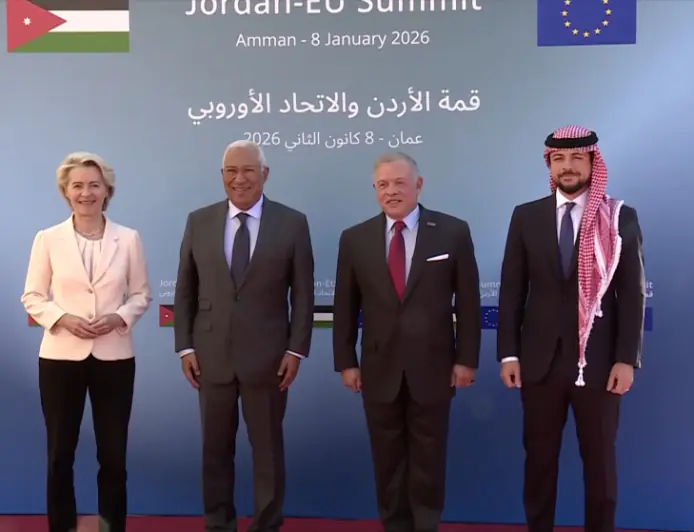 الملك يستقبل كوستا ولاين في قصر الحسينية لعقد القمة الأردنية الأوروبية