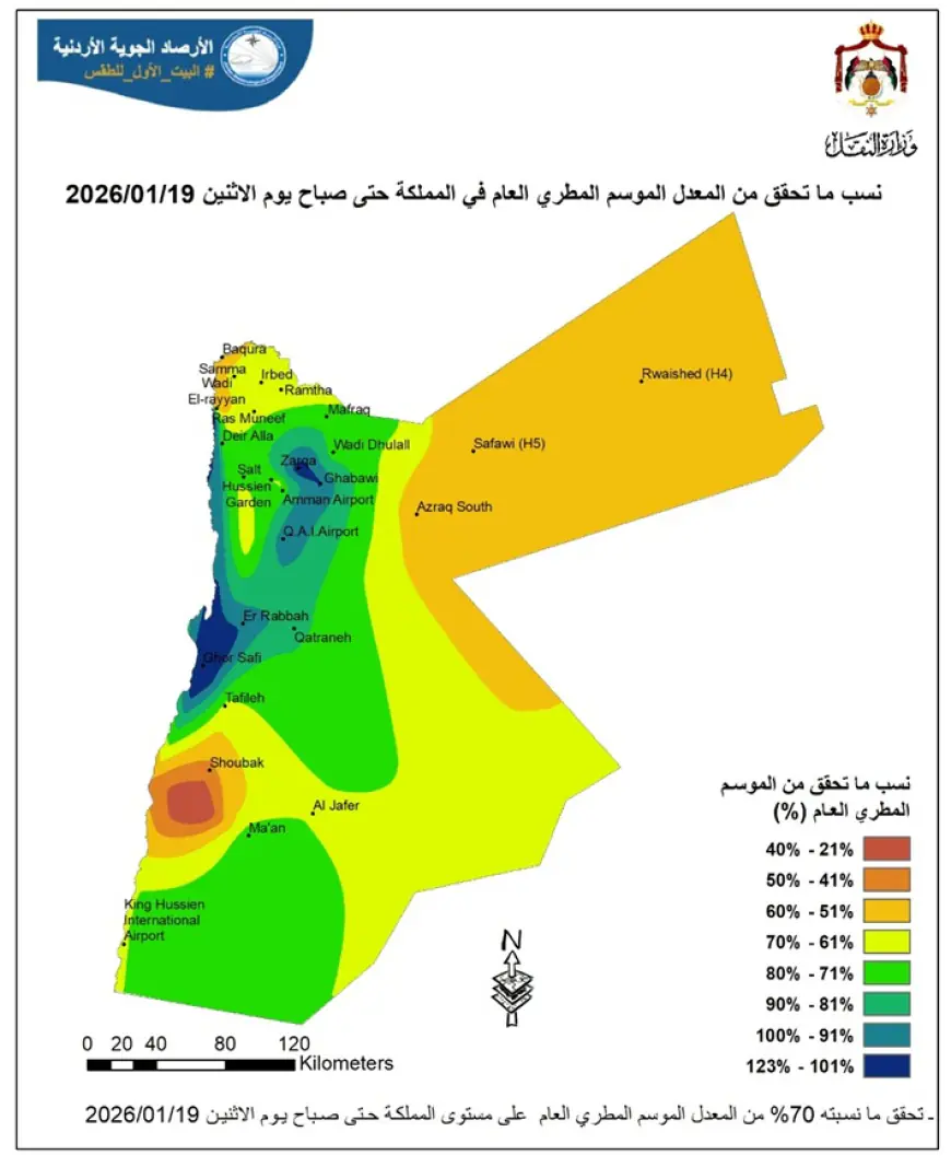 الأرصاد: الموسم المطري يحقق 70% من المعدل العام حتى الربع الثالث من مربعينية الشتاء