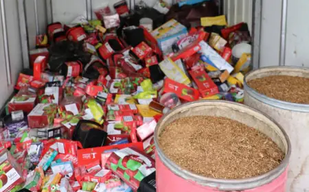 الجمارك : ضبط كميات كبيرة من المواد المهربه والمقلدة من الجوس والمعسل والدخان (صور)
