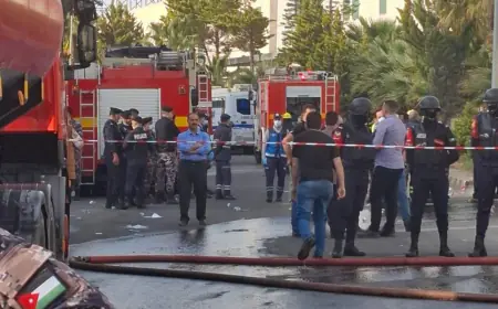 إصابة 14 شخصا بحريق مصنع كيماويات في إربد (صور)