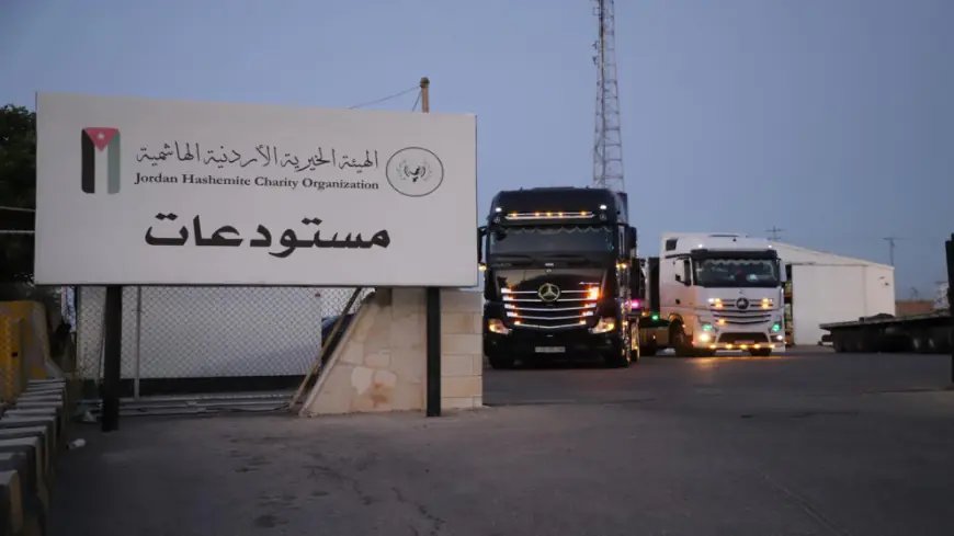 الأردن يسير قافلة إغاثية سادسة إلى لبنان تضم 28 شاحنة مساعدات
